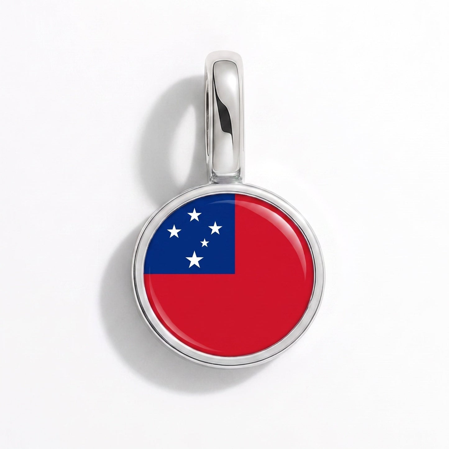 Flaggcharm Samoa – rektangulär silver