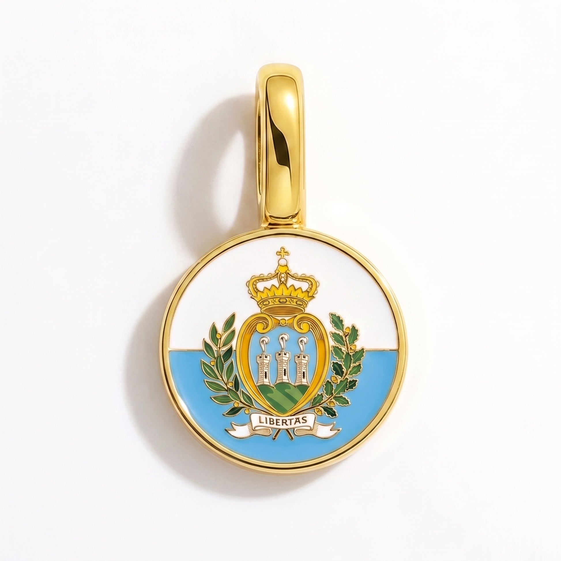 Flaggcharm San Marino – rund guld