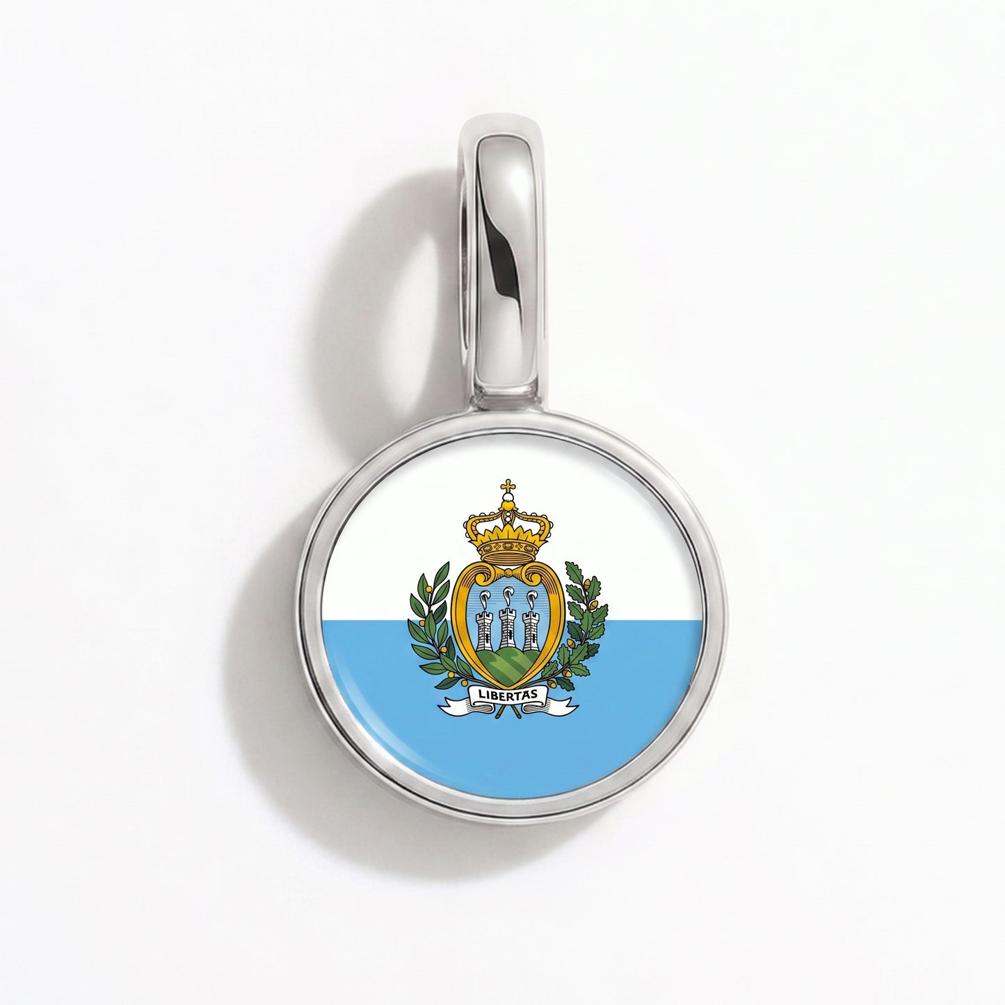 Flaggcharm San Marino – rund silver