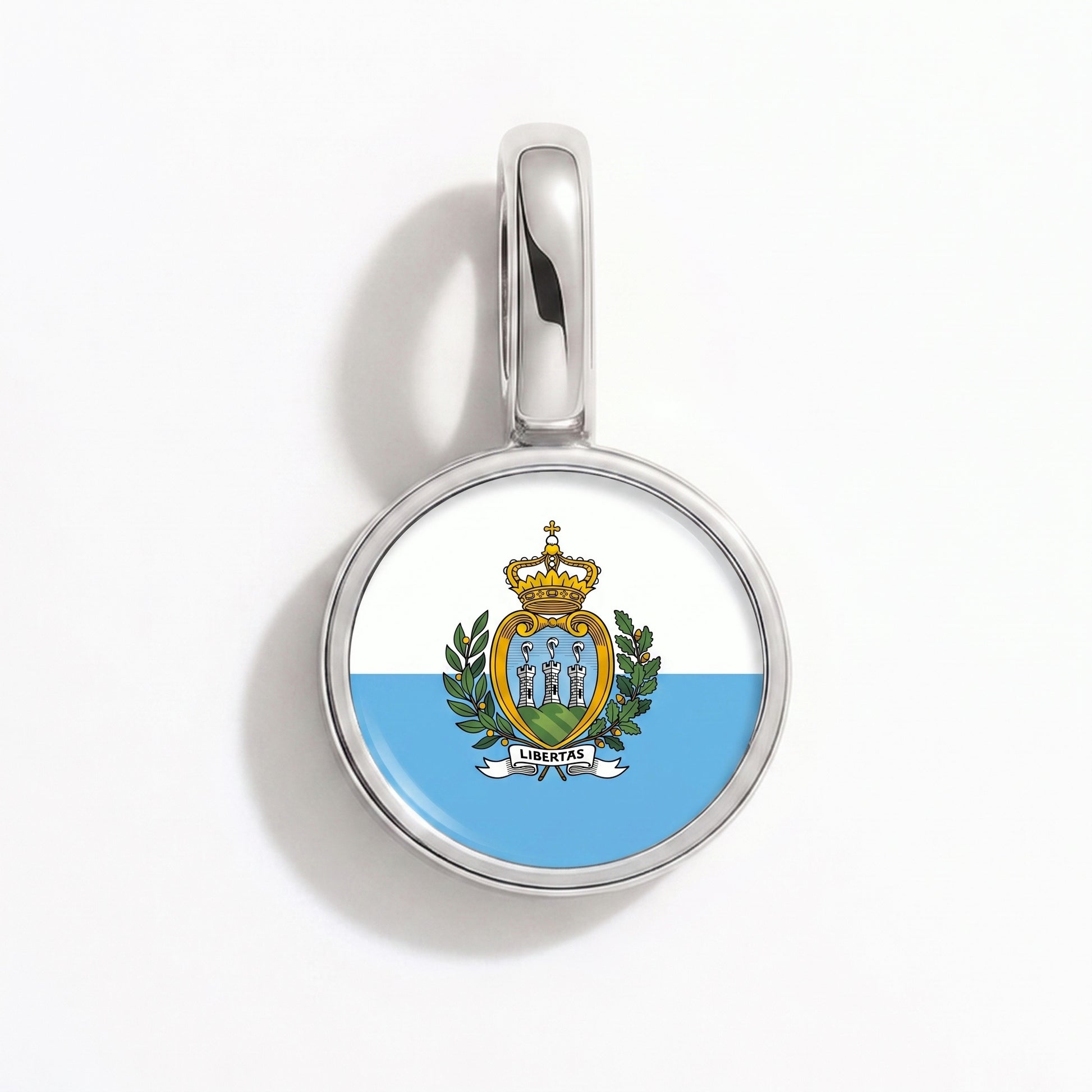 Flaggcharm San Marino – rund silver