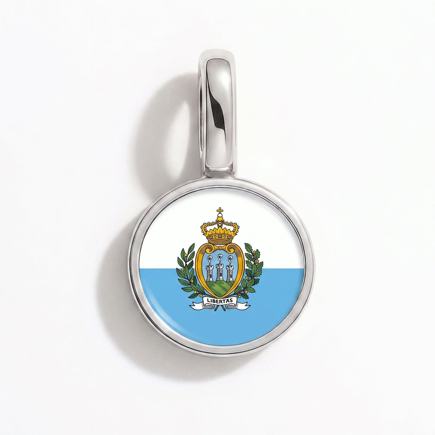 Flaggcharm San Marino – rektangulär silver