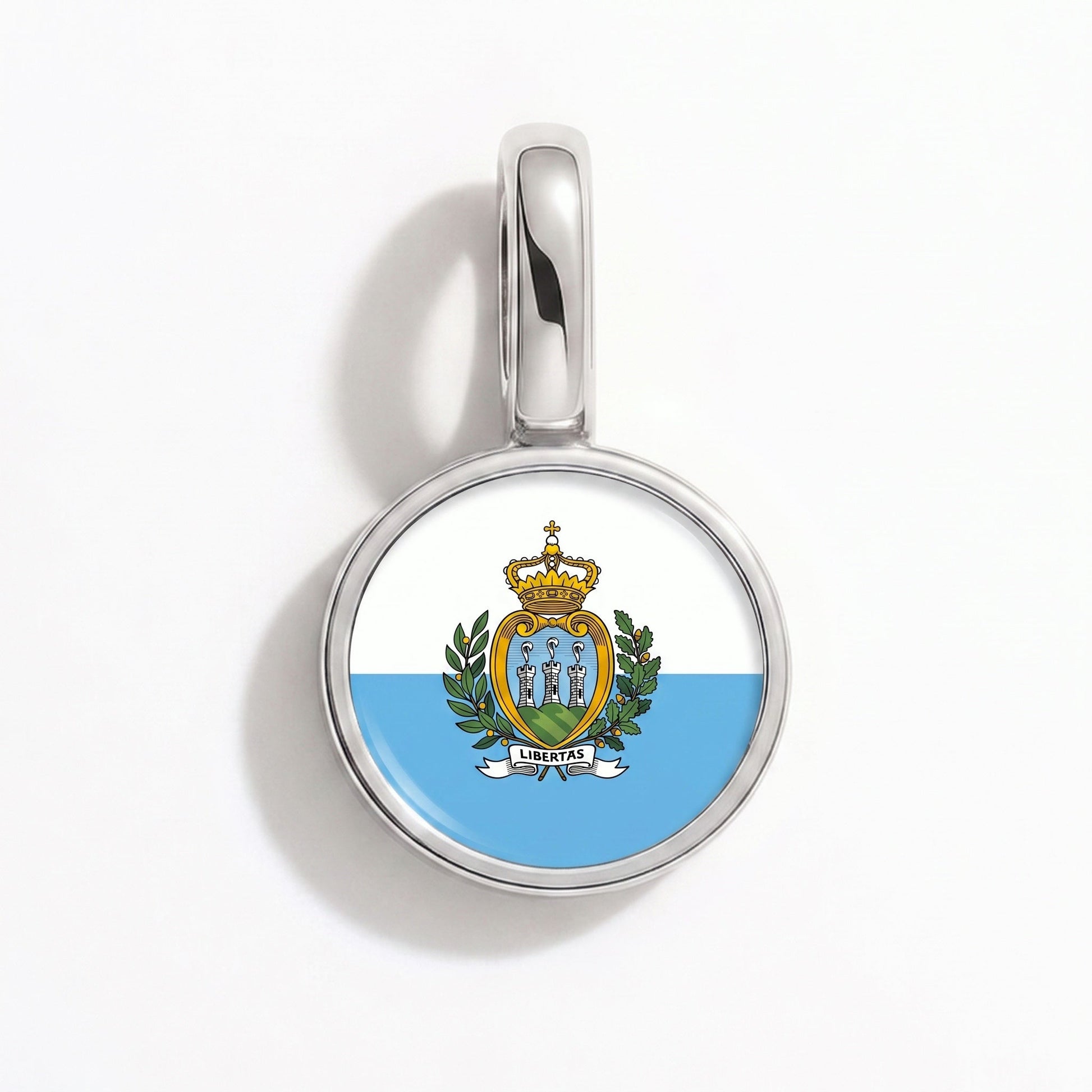 Flaggcharm San Marino – rektangulär silver
