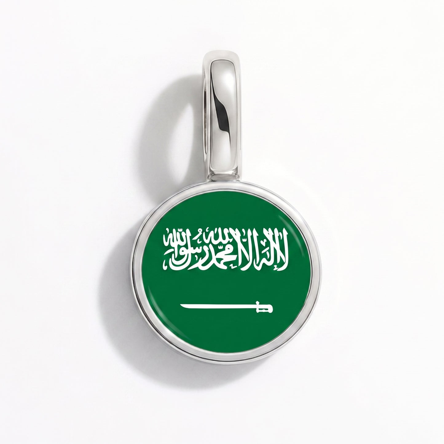 Flaggcharm Saudiarabien – rund silver