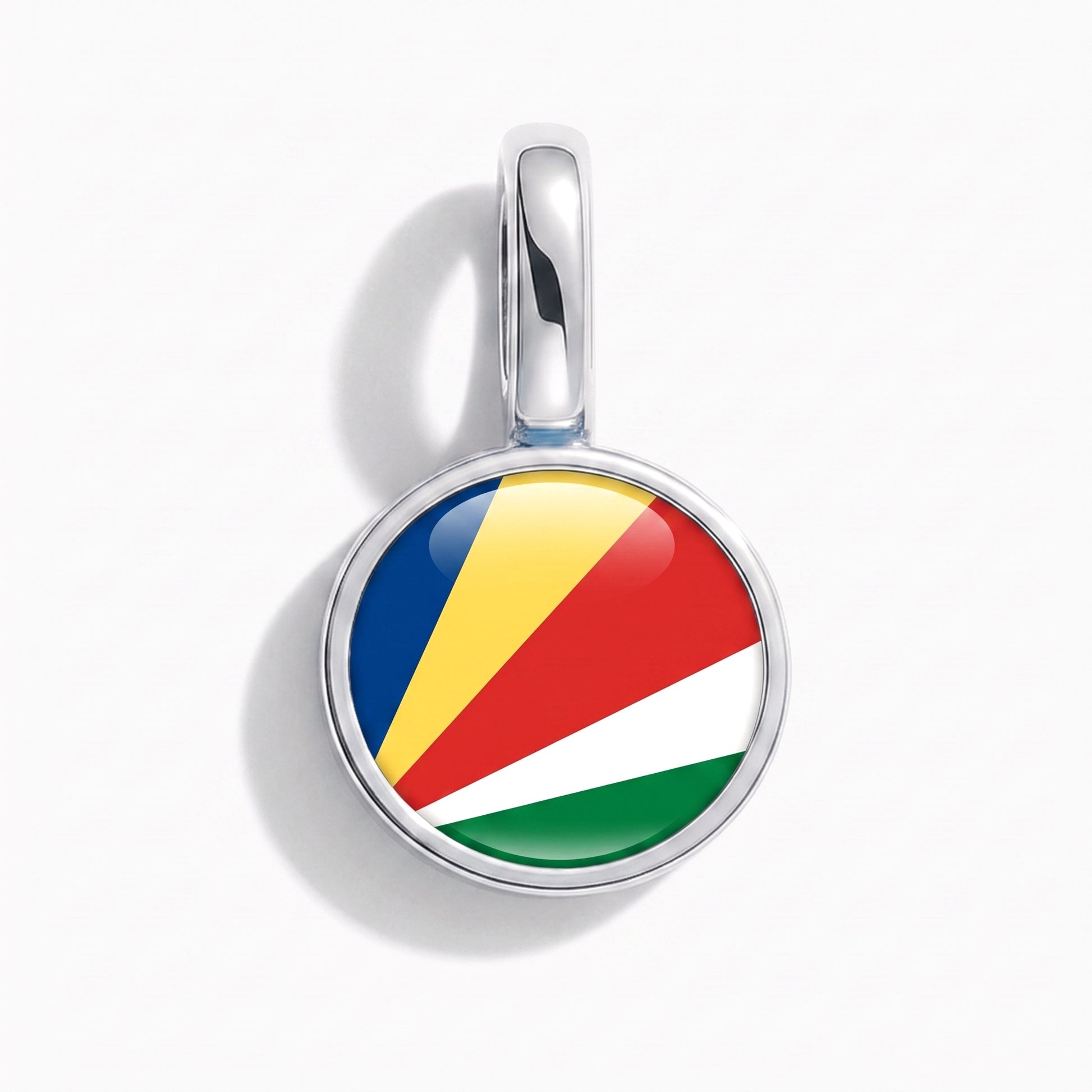 Flaggcharm Seychellerna – rund silver