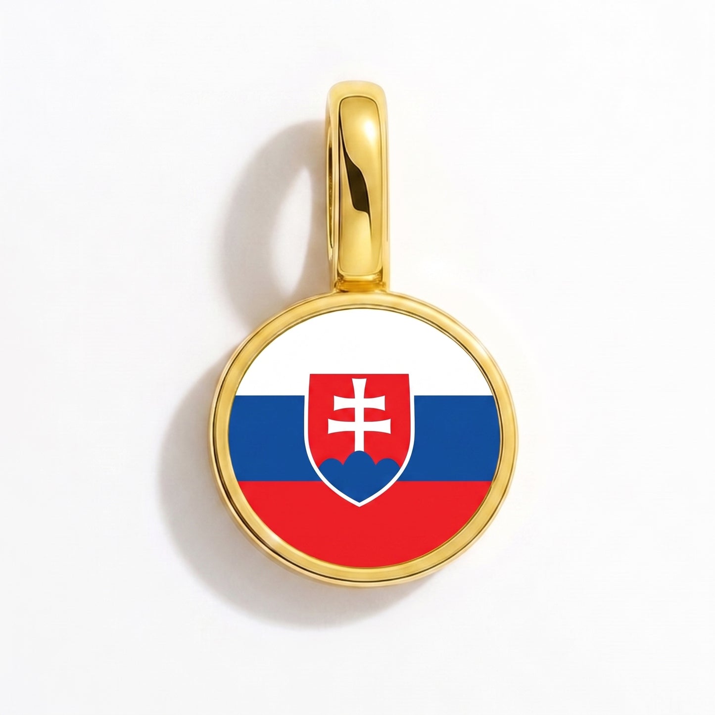 Flaggcharm Slovakien – rund guld