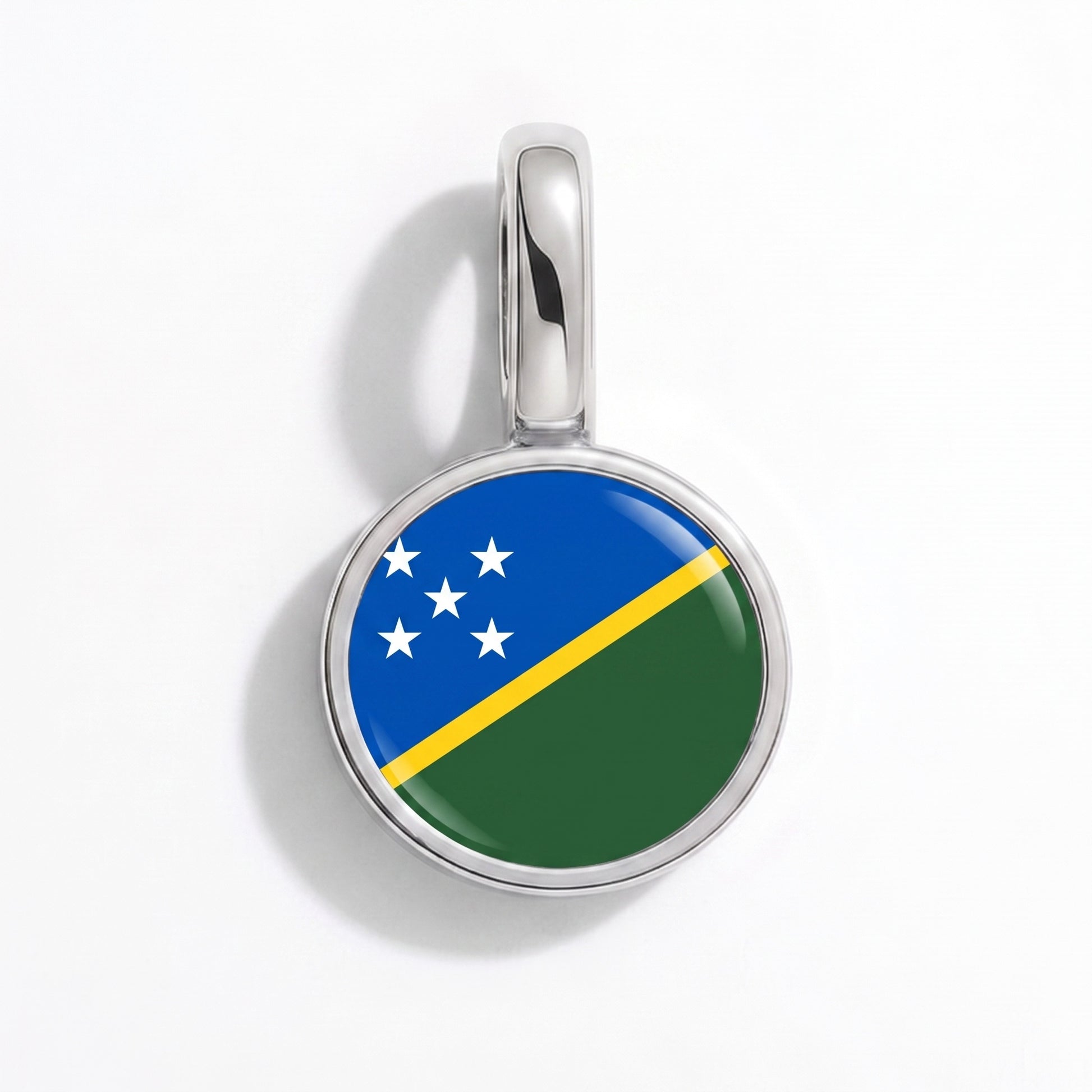 Flaggcharm Salomonöarna – rund silver