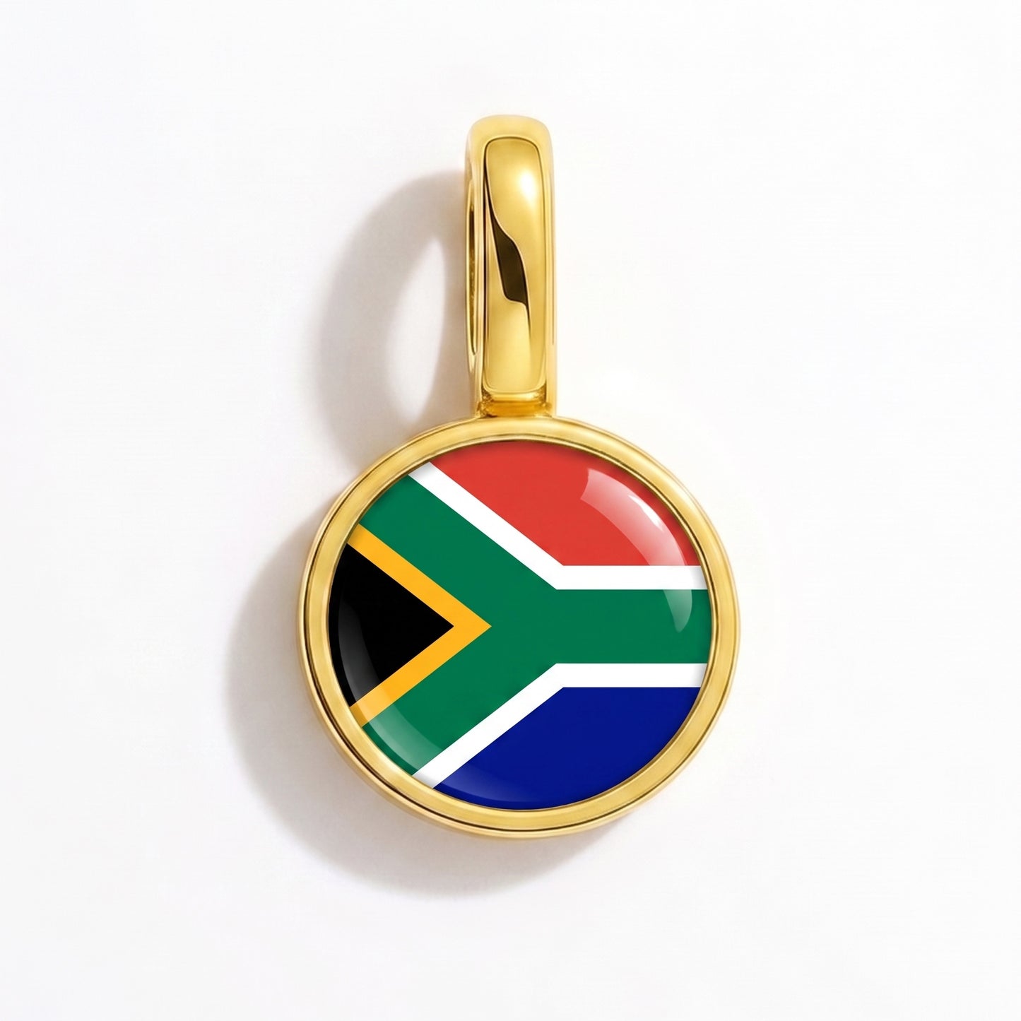 Flaggcharm Sydafrika – rund guld