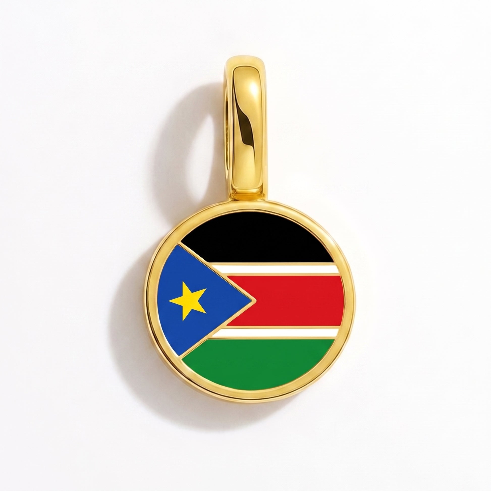 Flaggcharm Sydsudan – rund guld