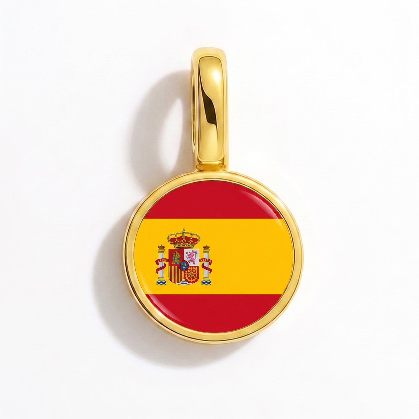 Flaggcharm Spanien – rund guld