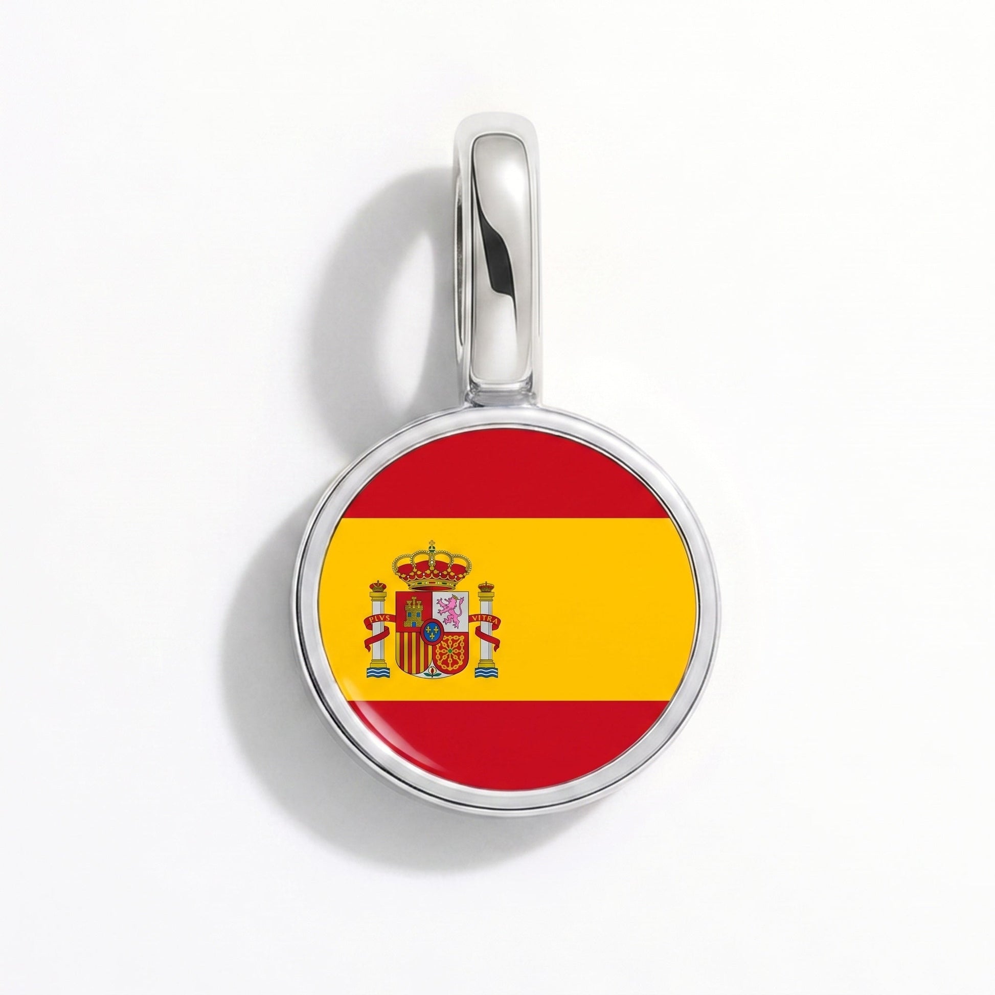 Flaggcharm Spanien – rektangulär silver