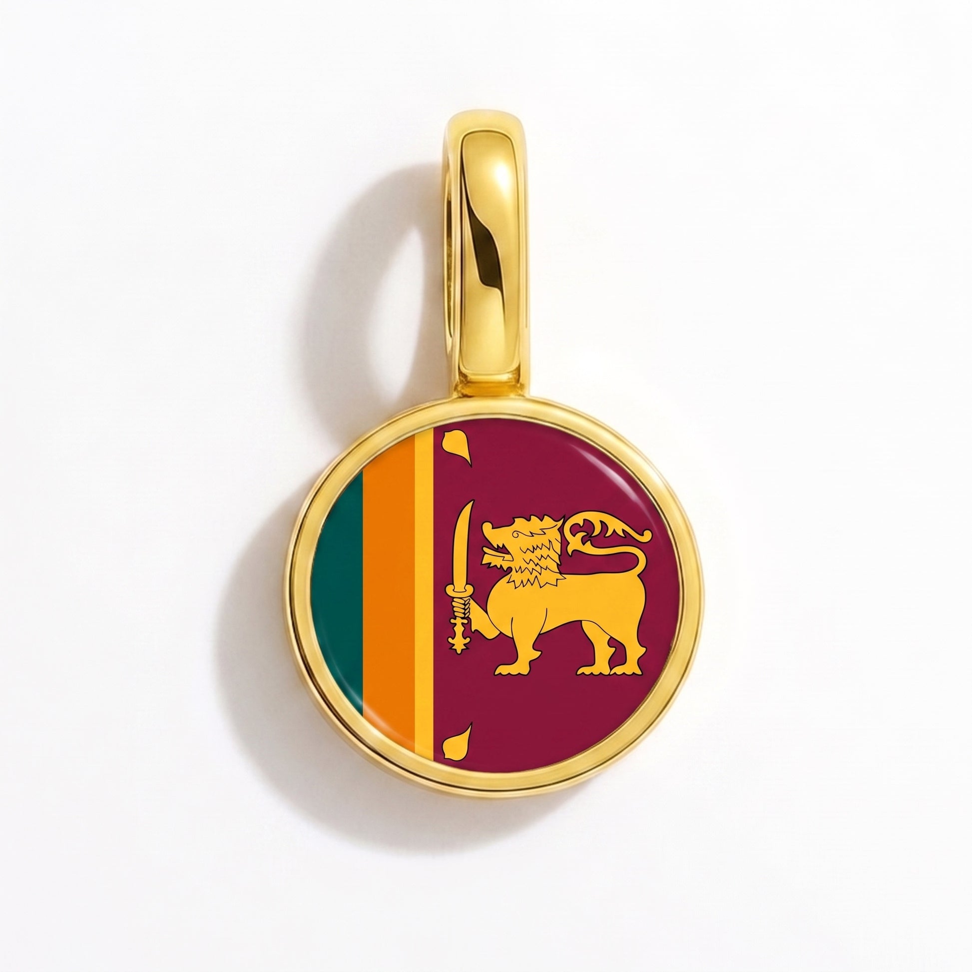 Flaggcharm Sri Lanka – rund guld