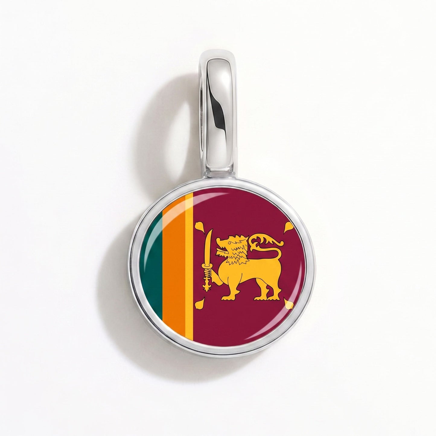 Flaggcharm Sri Lanka – rektangulär silver