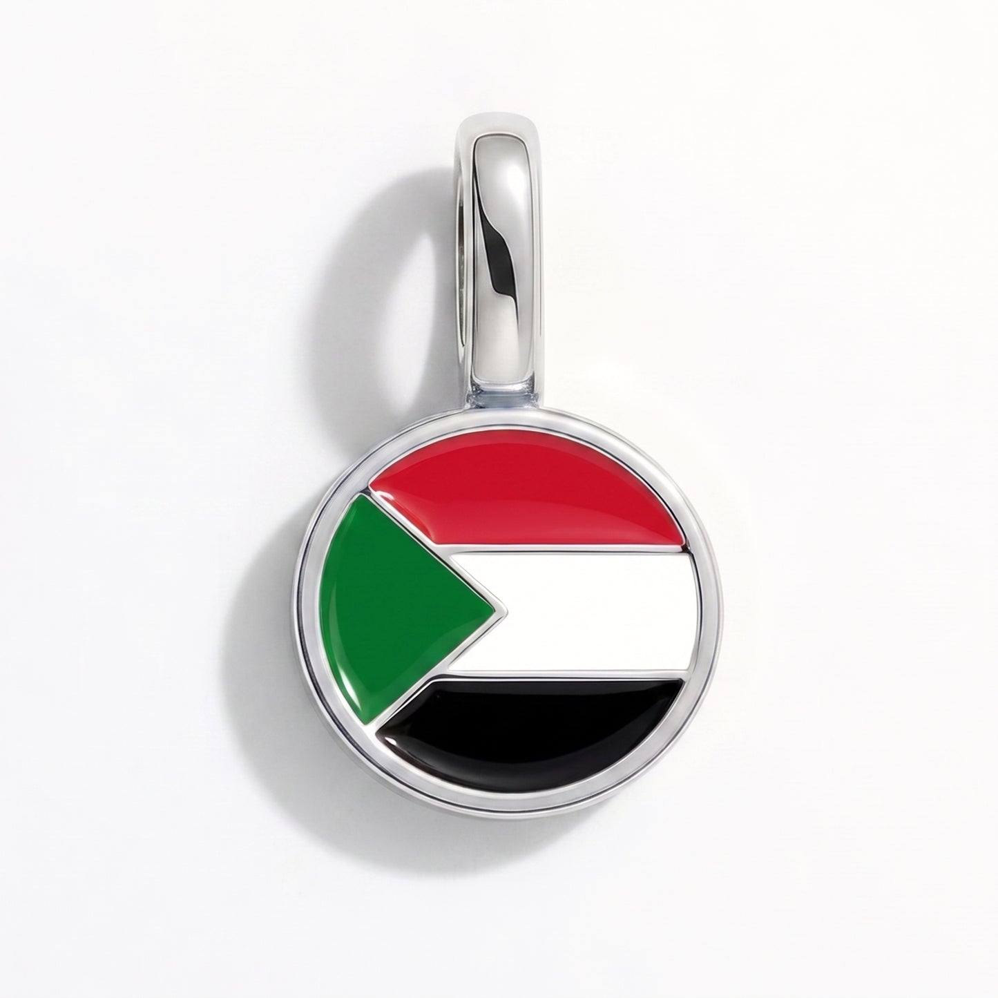Flaggcharm Sudan – rund silver