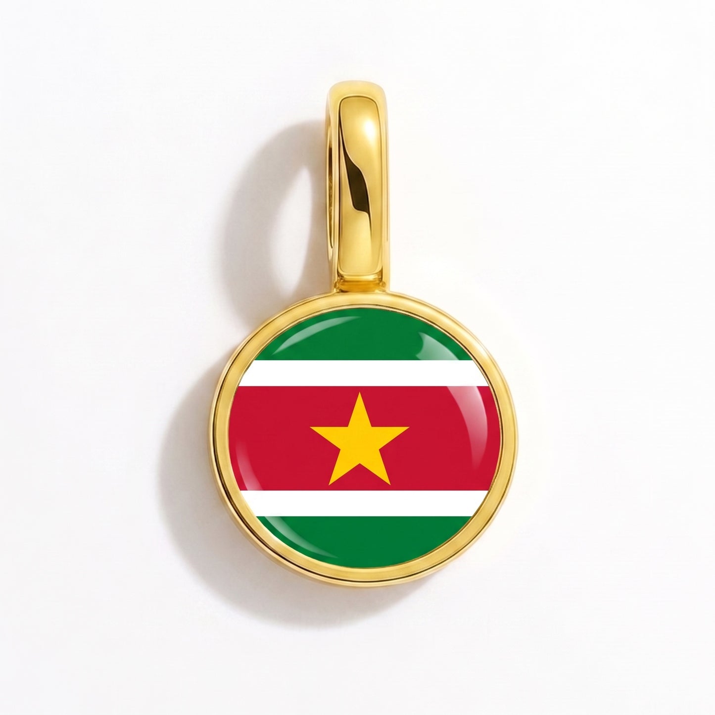 Flaggcharm Surinam – rund guld