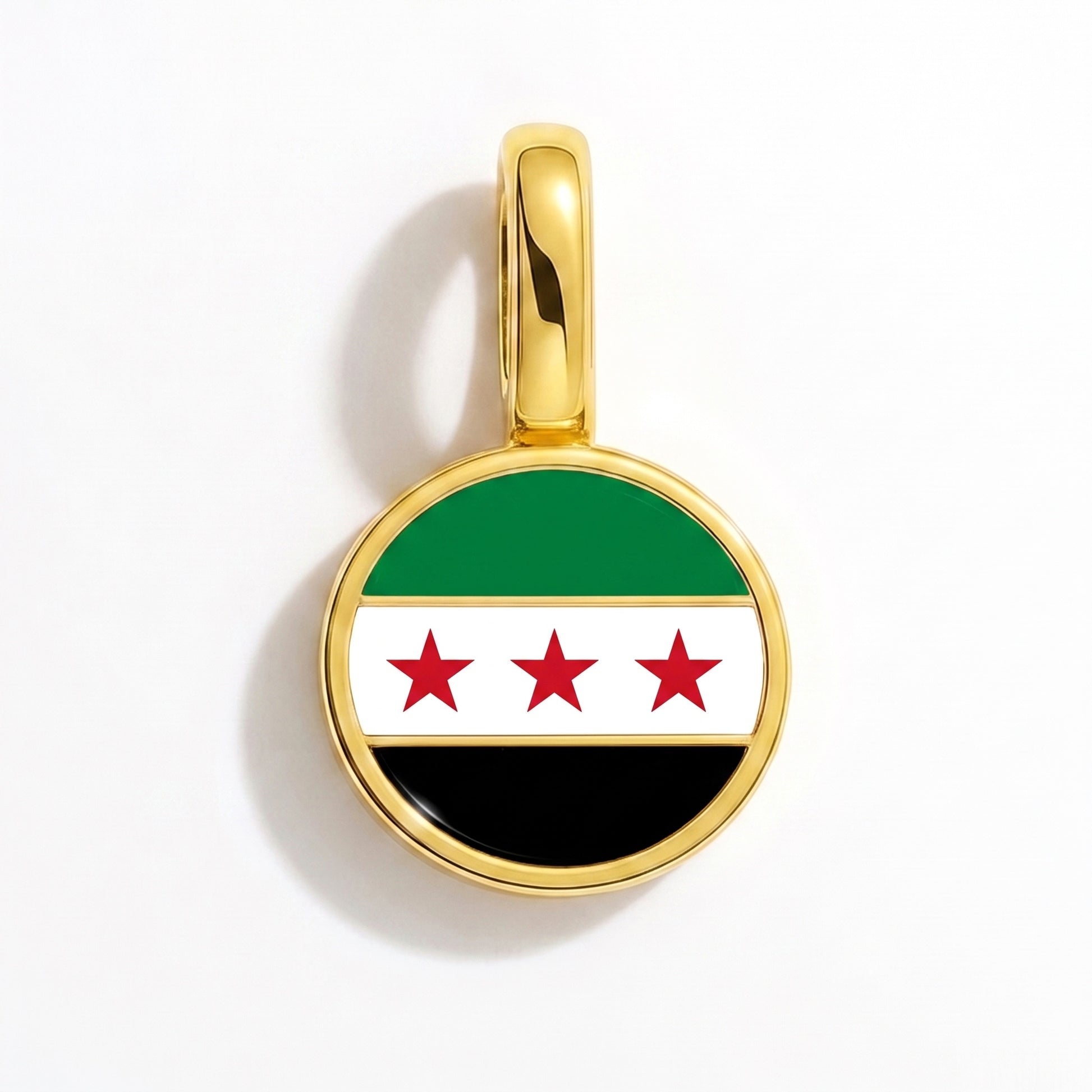 Flaggcharm Syrien – rund guld