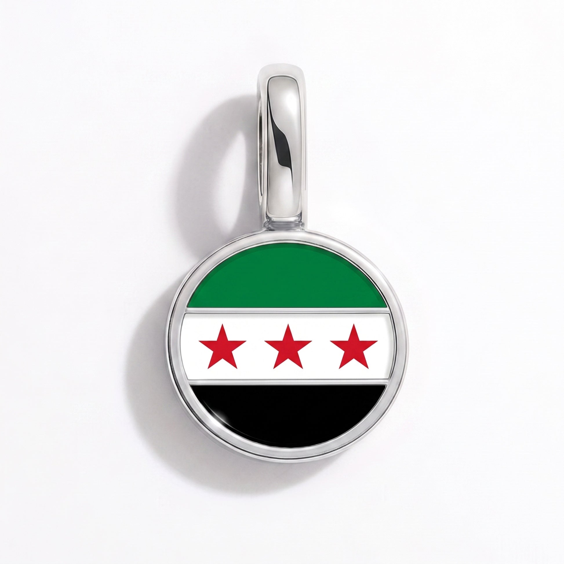 Flaggcharm Syrien – rund silver