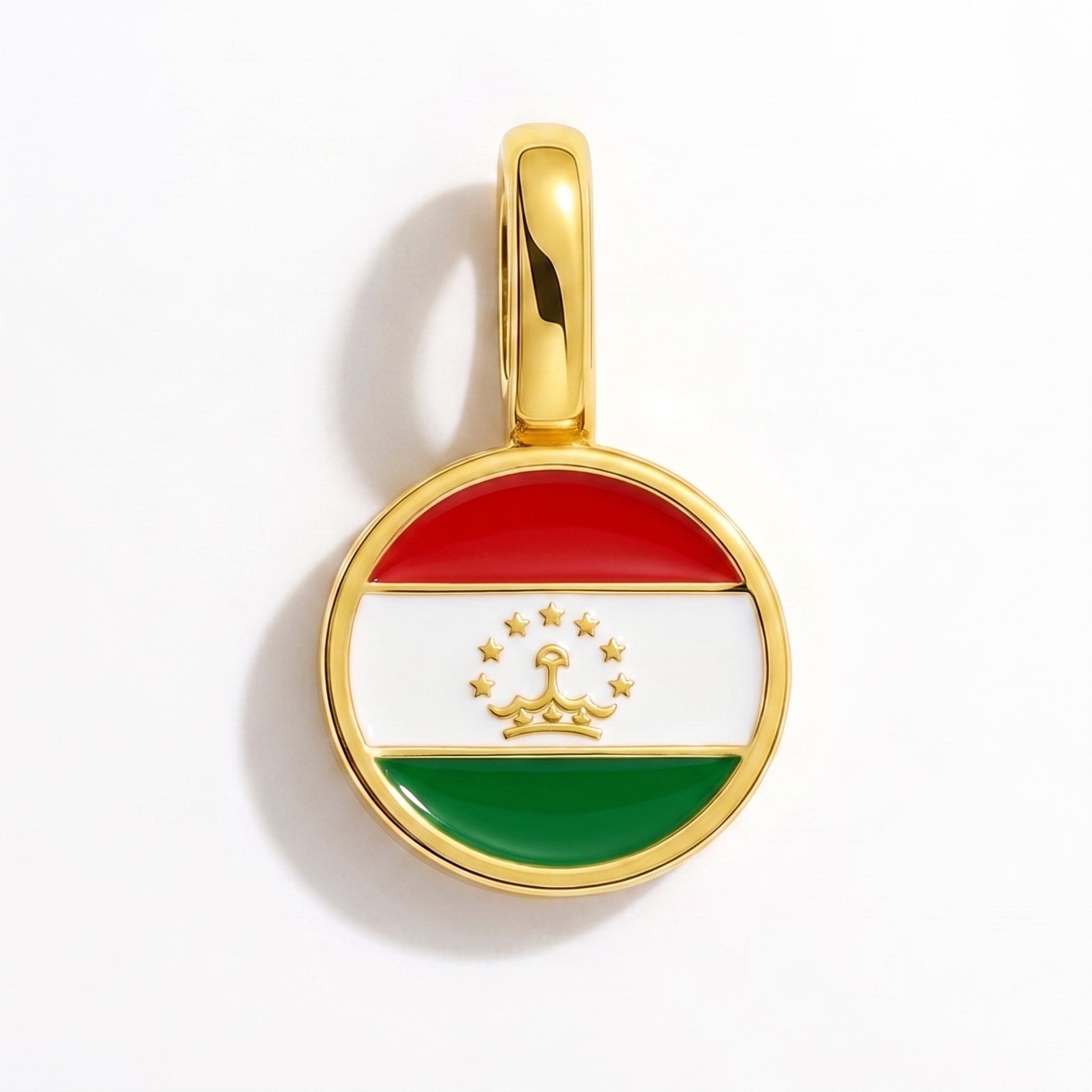 Flaggcharm Tadzjikistan – rund guld