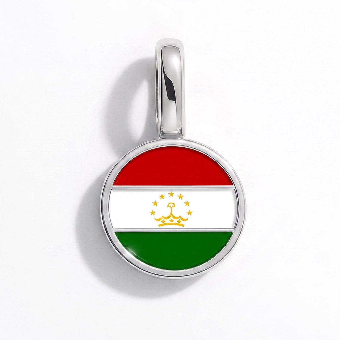 Flaggcharm Tadzjikistan – rektangulär silver