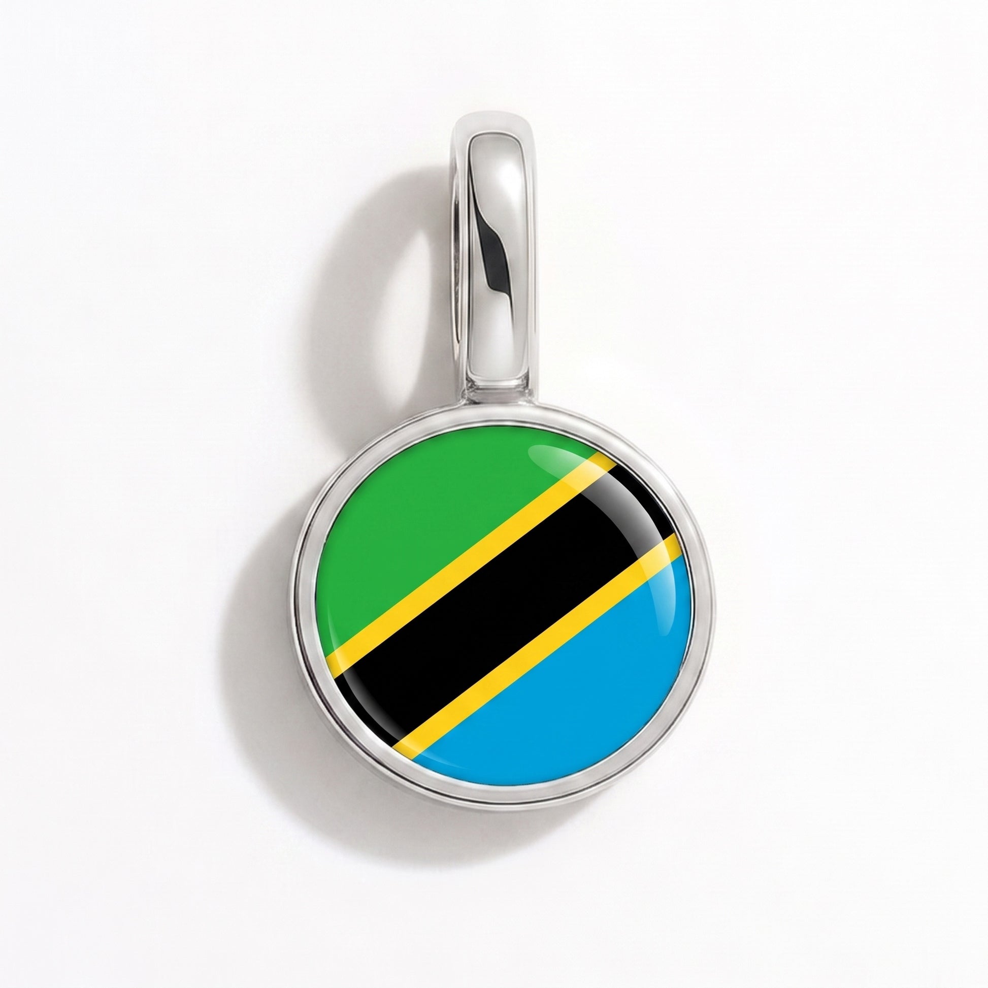 Flaggcharm Tanzania – rund silver