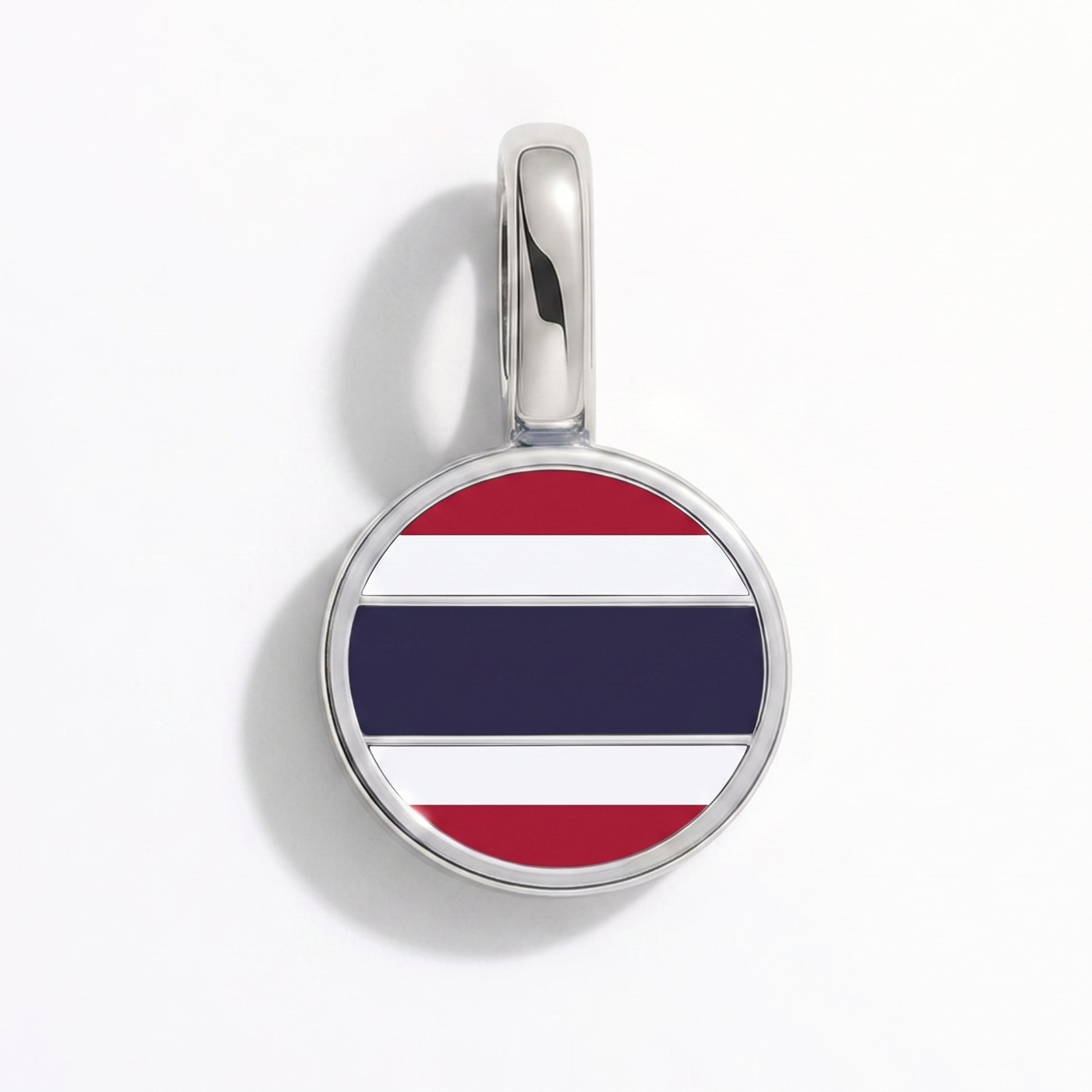Flaggcharm Thailand – rund silver