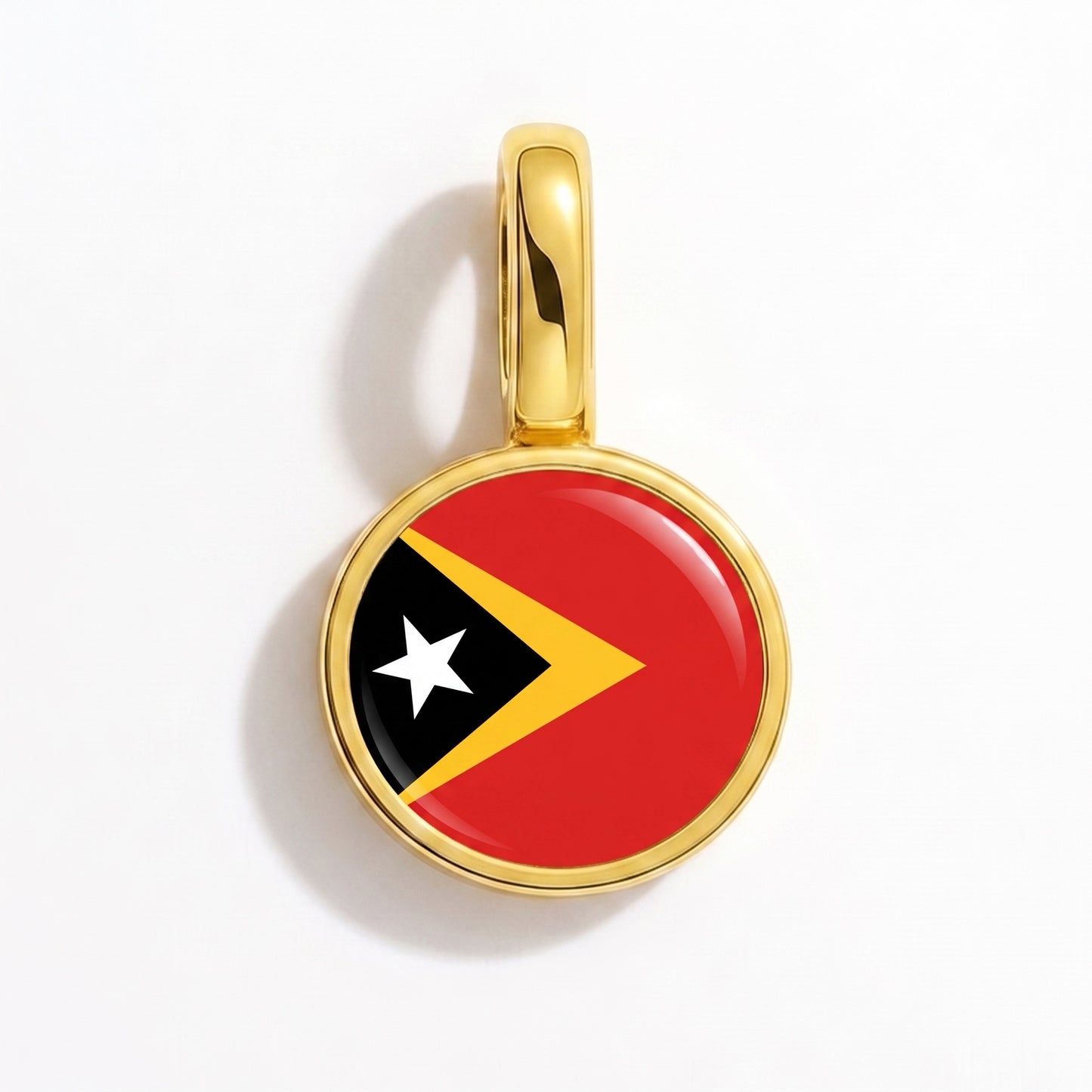 Flaggcharm Östtimor – rund guld