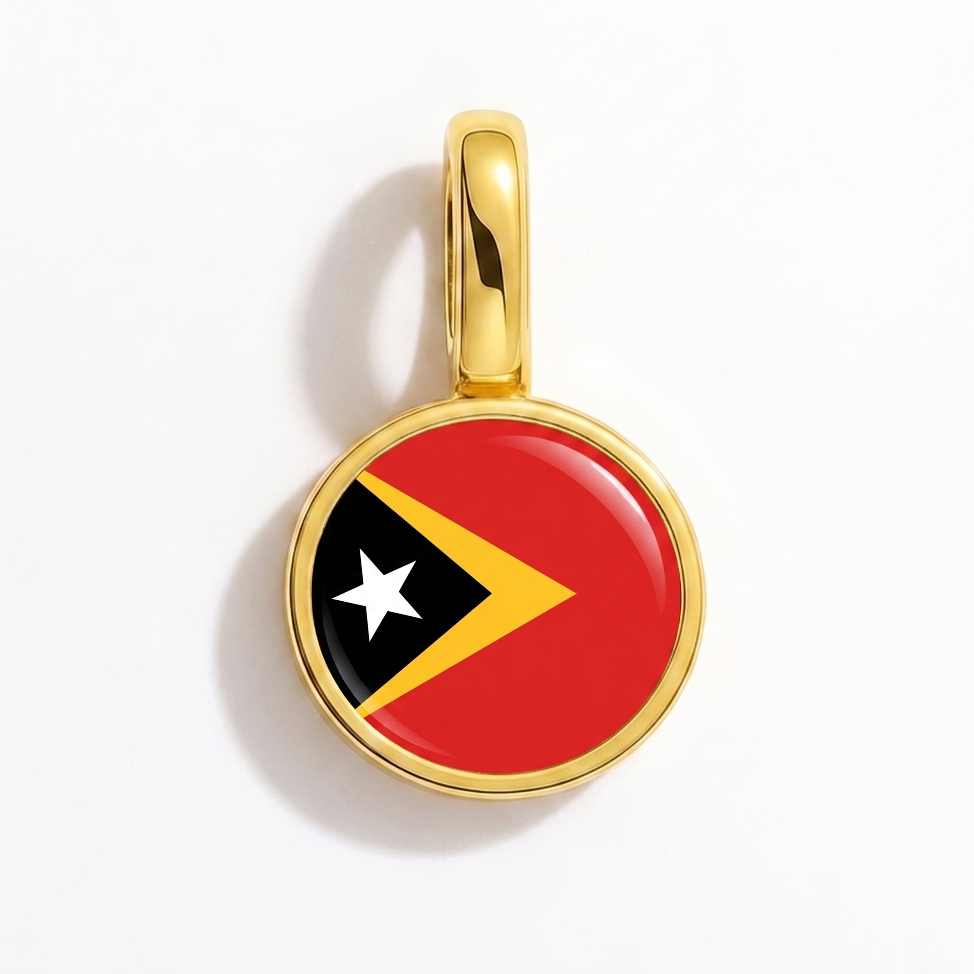 Flaggcharm Östtimor – rund guld