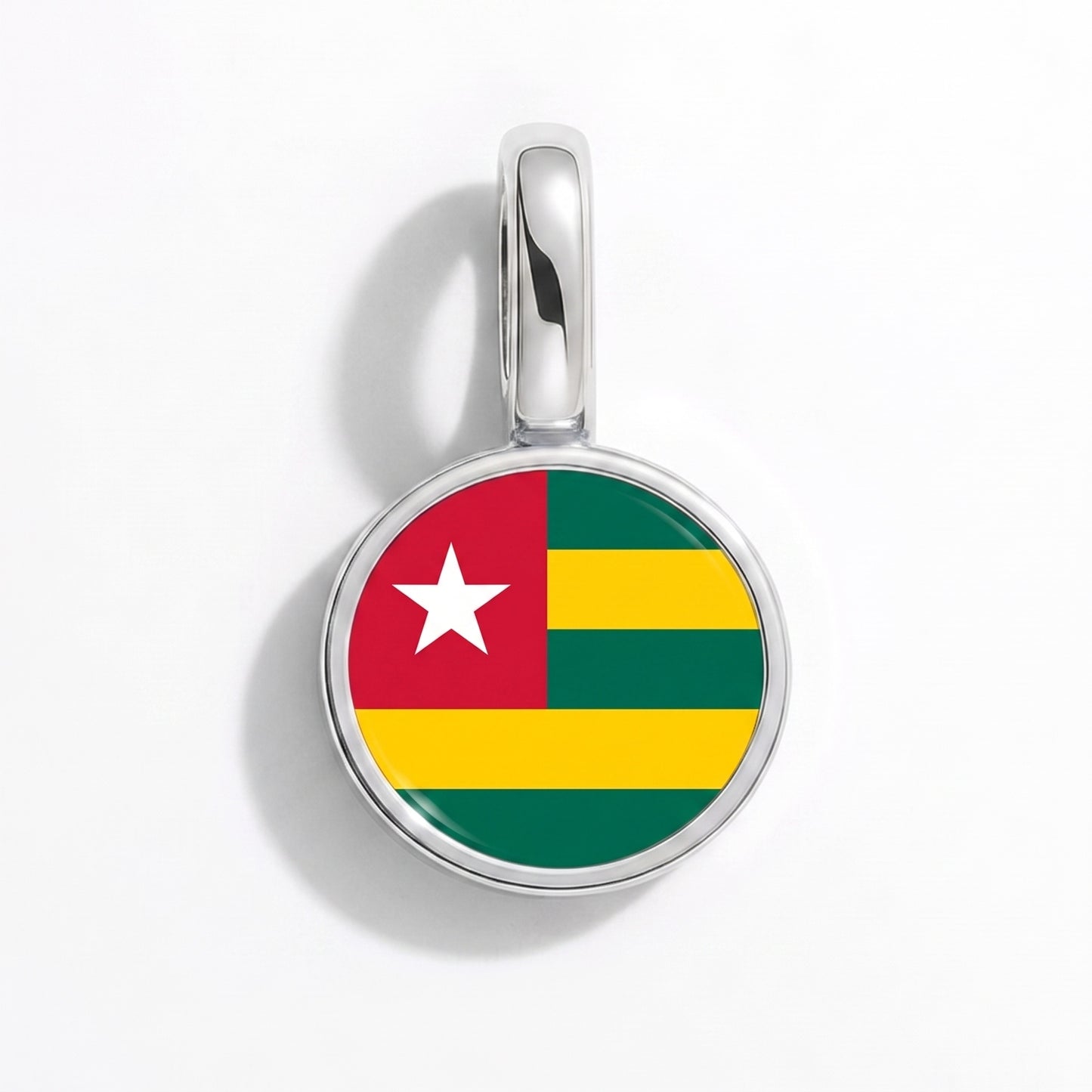 Flaggcharm Togo – rund silver