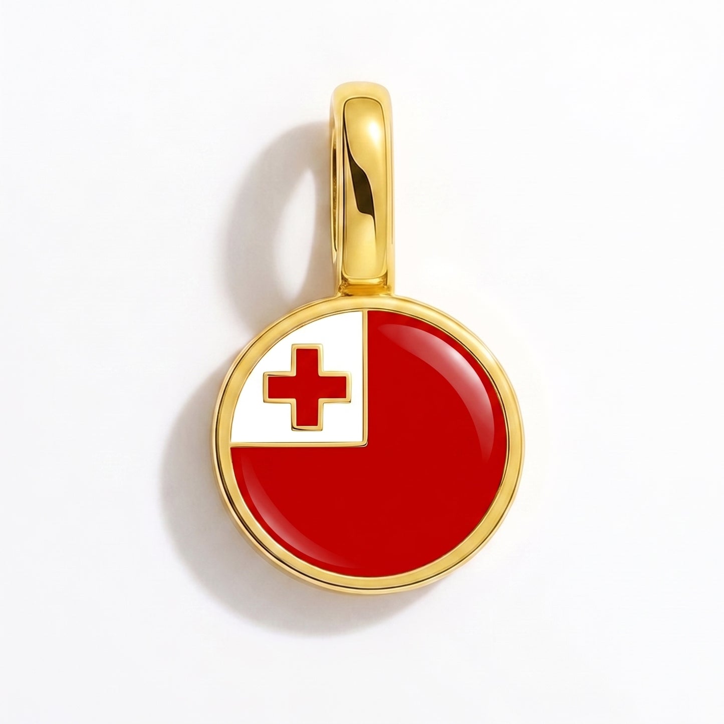 Flaggcharm Tonga – rund guld