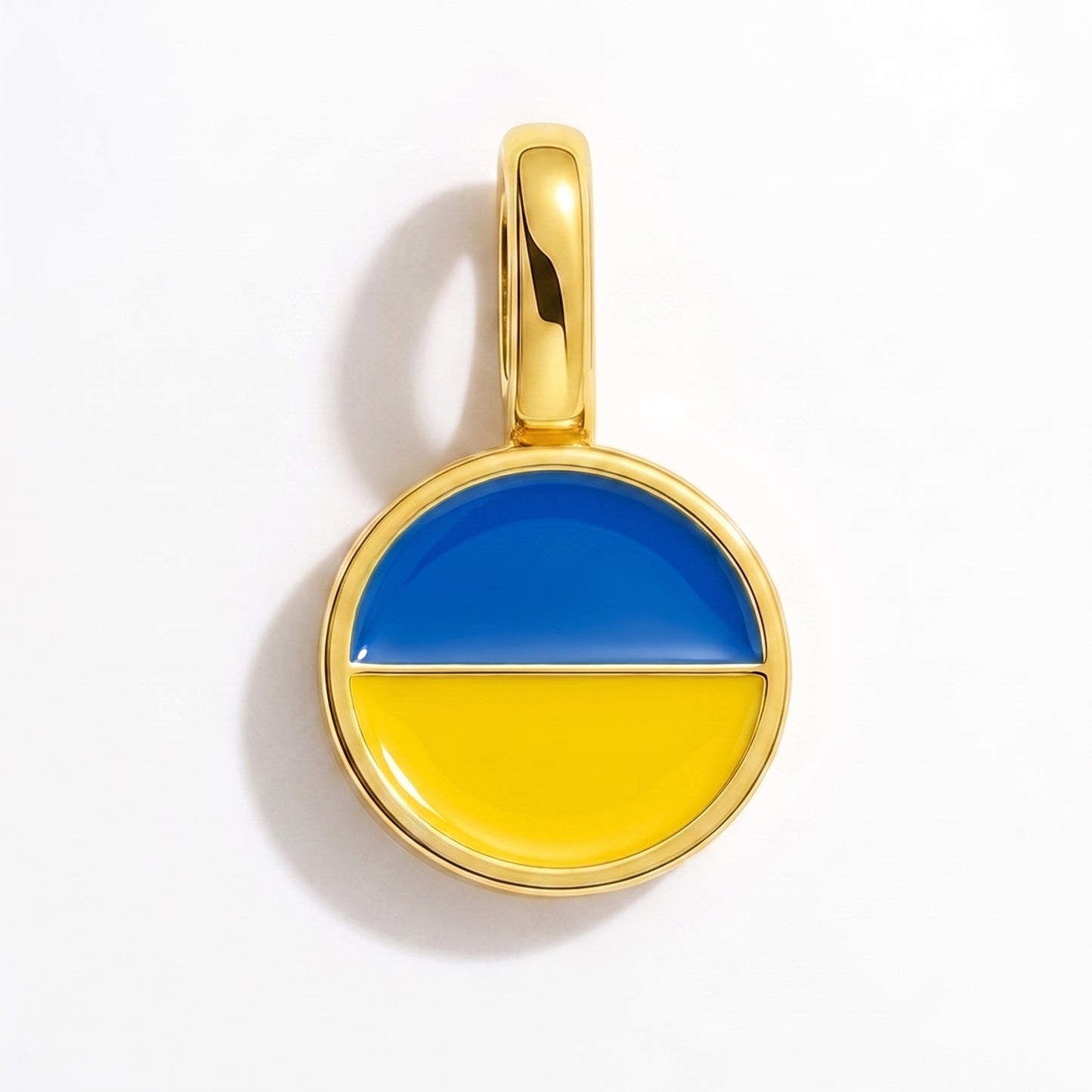 Flaggcharm Ukraina – rund guld