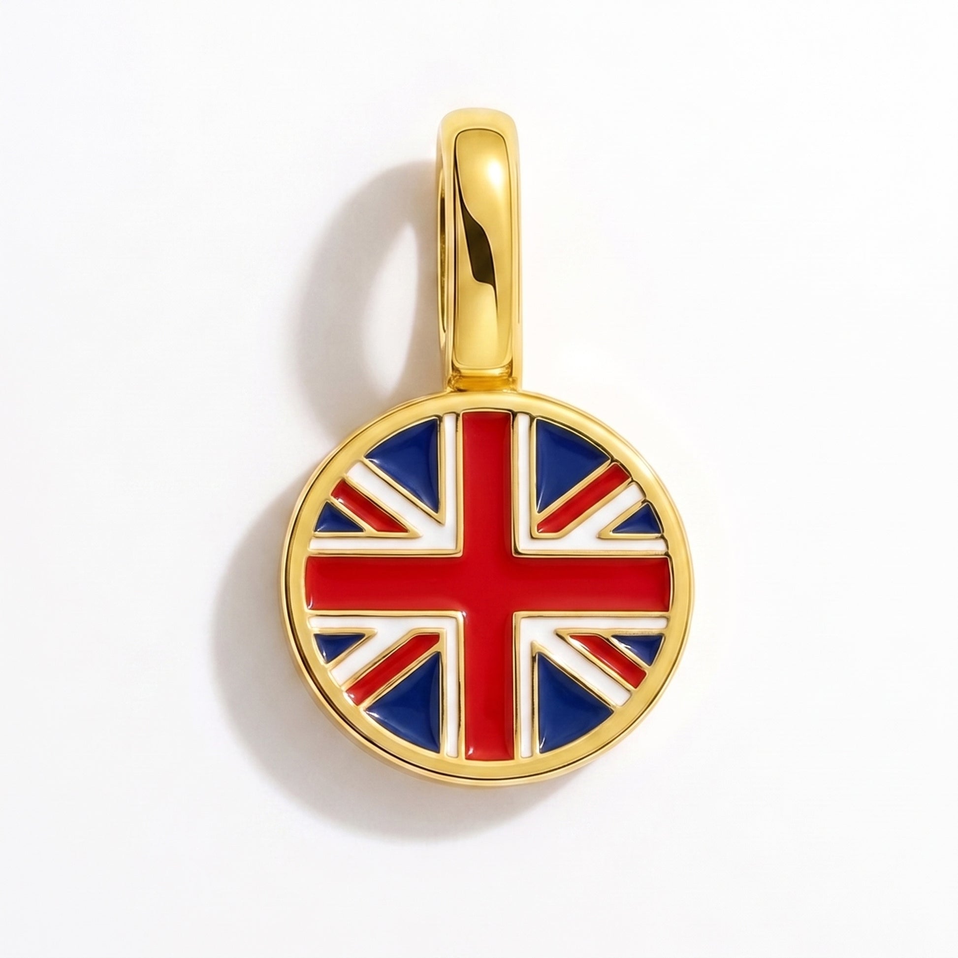 Flaggcharm Storbritannien – rund guld