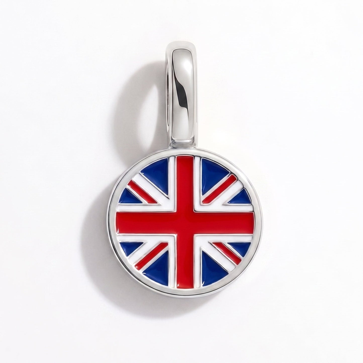 Flaggcharm Storbritannien – rektangulär silver