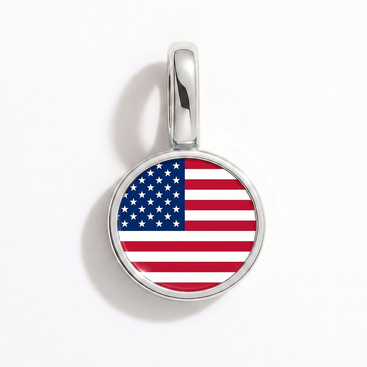 Flaggcharm USA – rektangulär silver