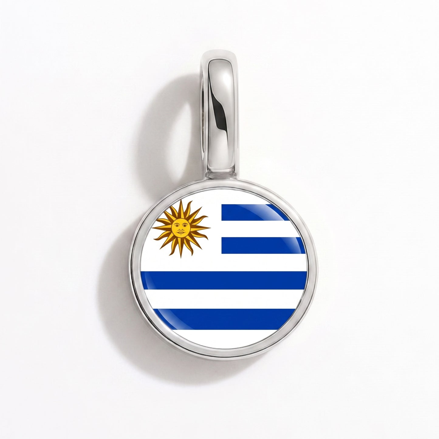 Flaggcharm Uruguay – rund silver