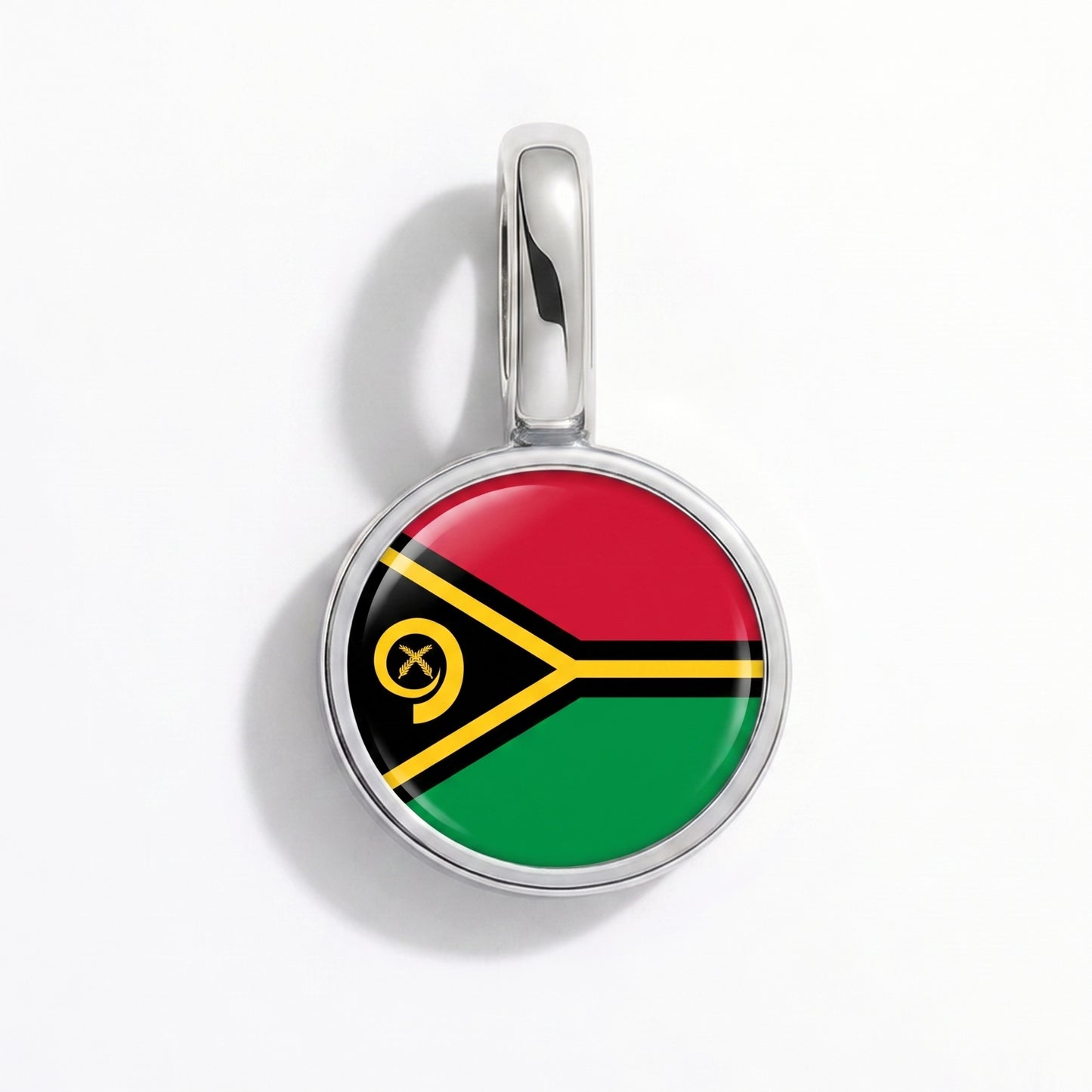 Flaggcharm Vanuatu – rund silver