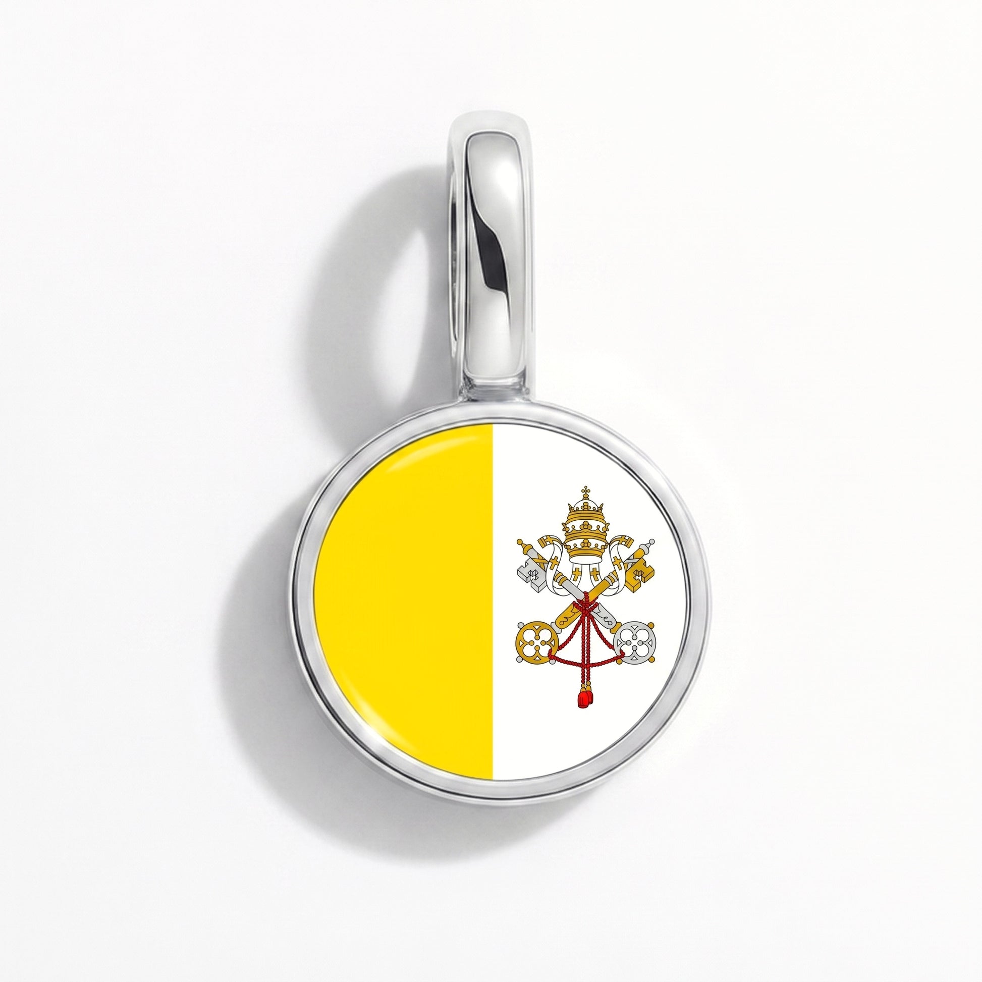 Flaggcharm Vatikanstaten – rund silver