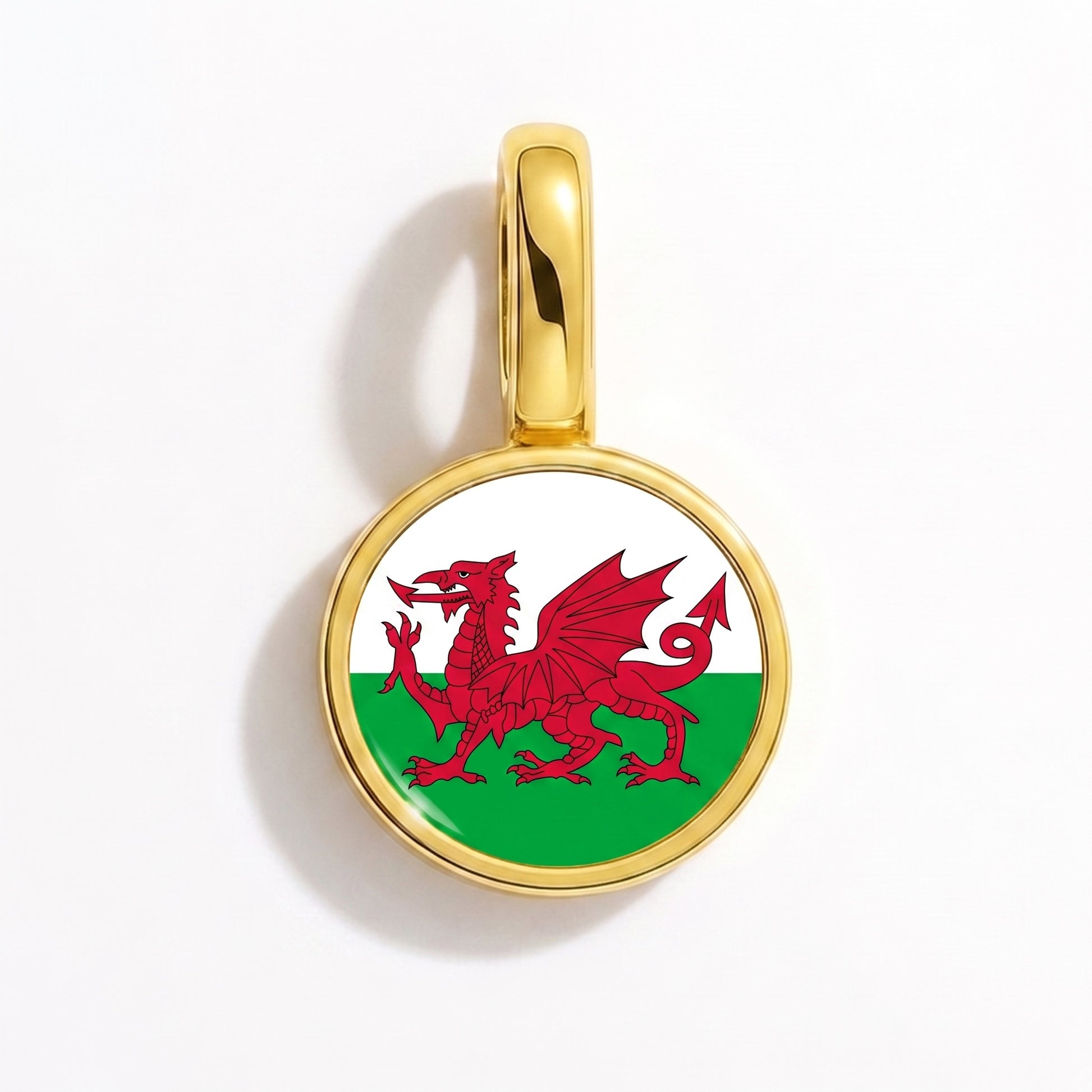 Flaggcharm Wales – rund guld