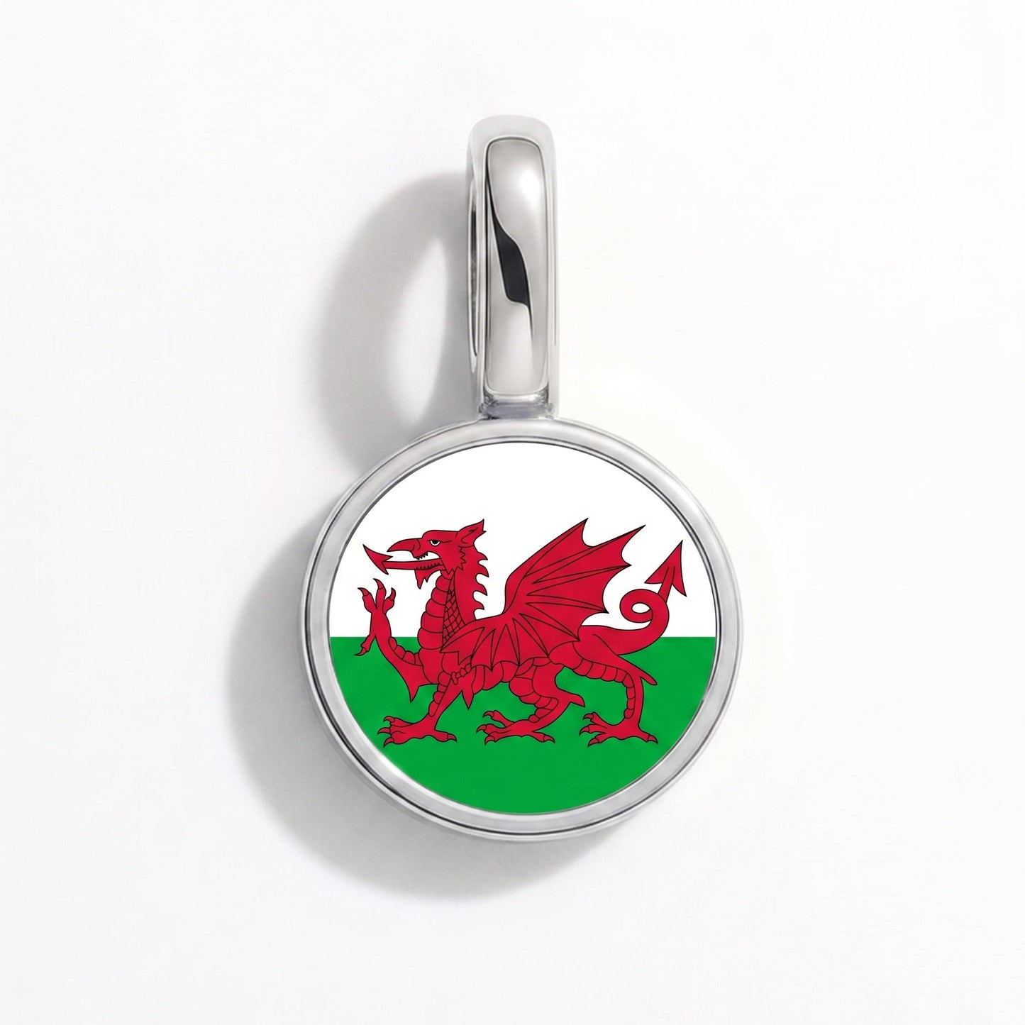 Flaggcharm Wales – rektangulär silver